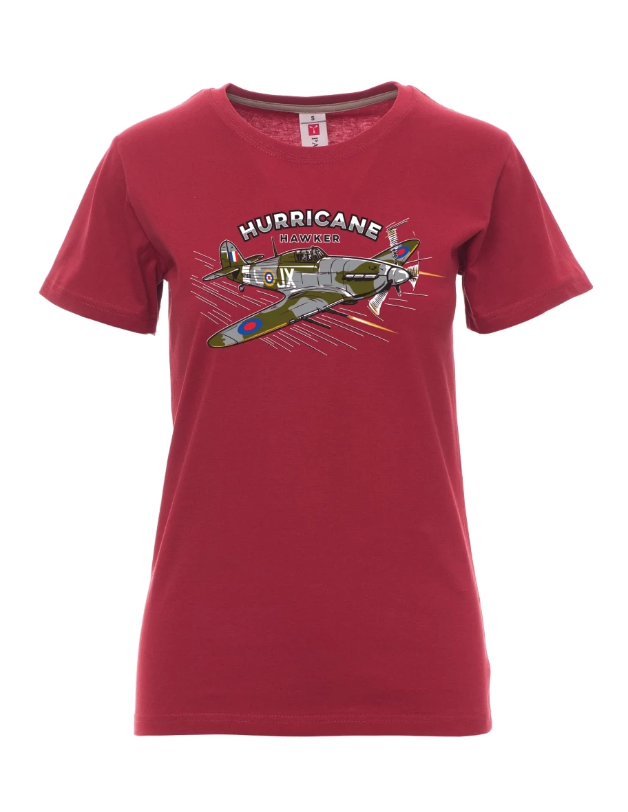Bordó dámské tričko Lietadlo Hurricane Hawker