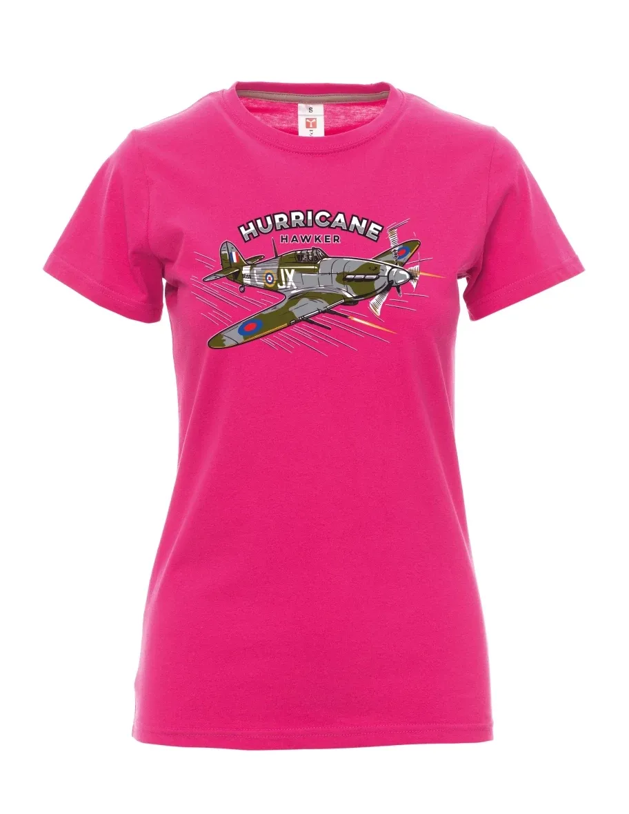 Růžové dámské tričko Lietadlo Hurricane Hawker