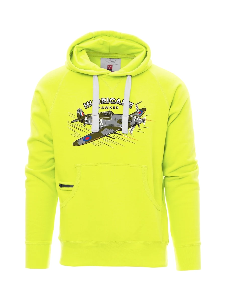 Fluorescenční pánská mikina Lietadlo Hurricane Hawker