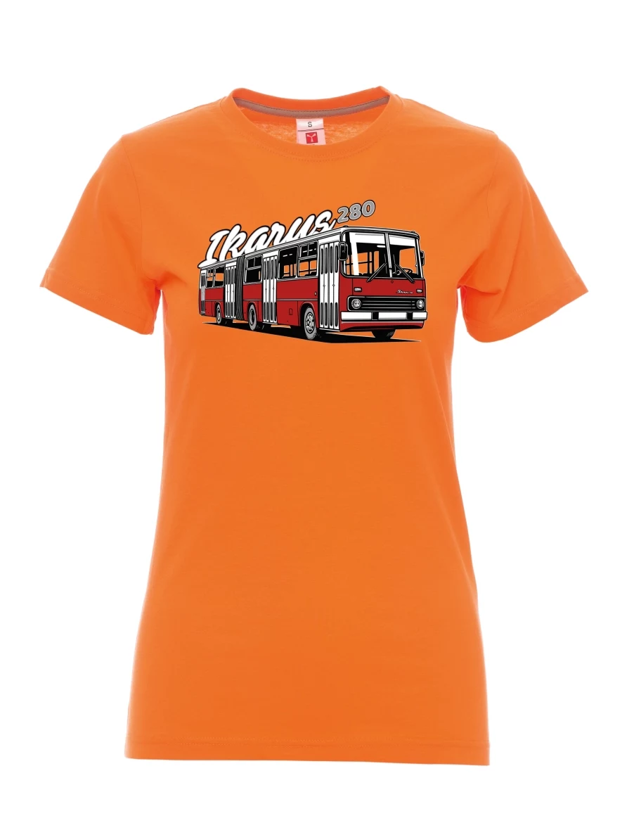 Oranžové dámské tričko Autobus Ikarus 280