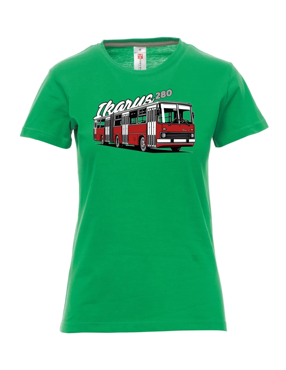 Zelené dámské tričko Autobus Ikarus 280