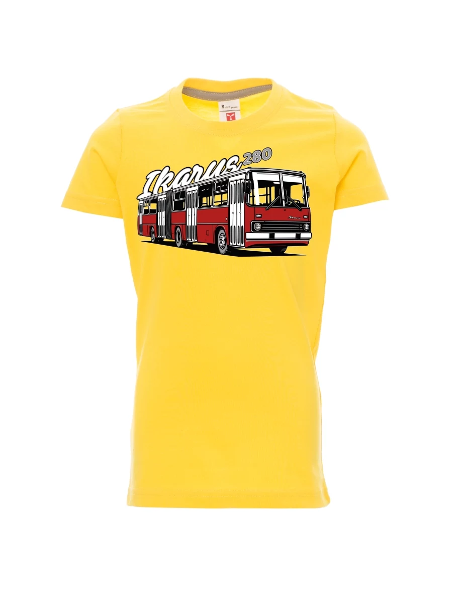 Žluté detské tričko Autobus Ikarus 280