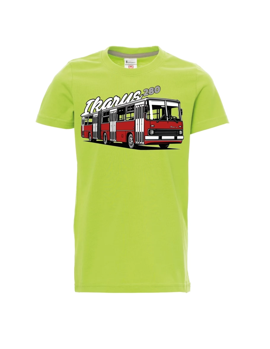 Světle zelené detské tričko Autobus Ikarus 280