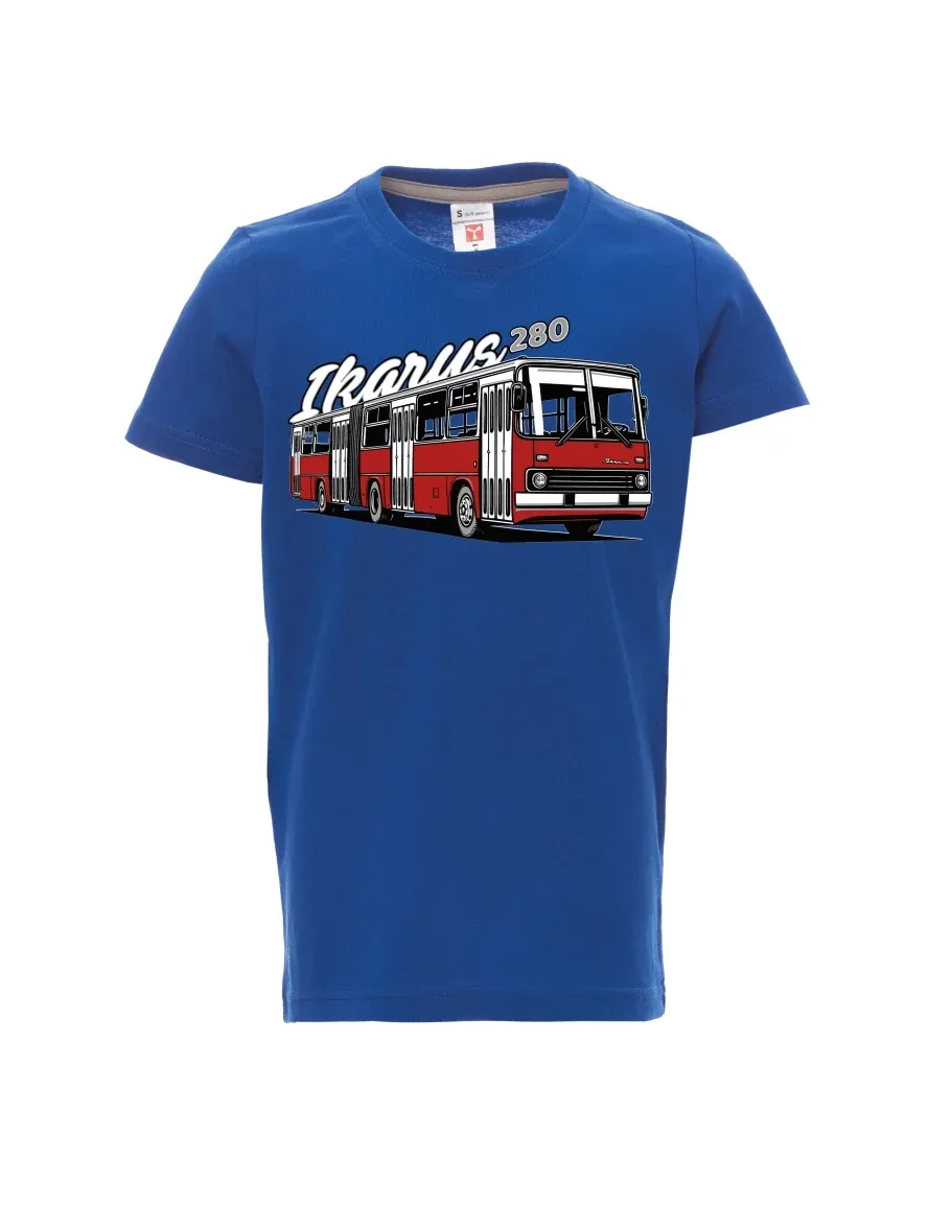 Modré detské tričko Autobus Ikarus 280