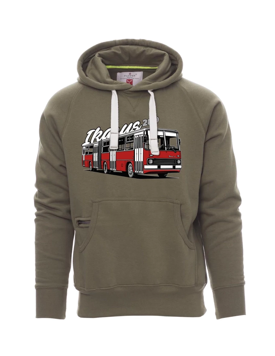Khaki pánská mikina Autobus Ikarus 280