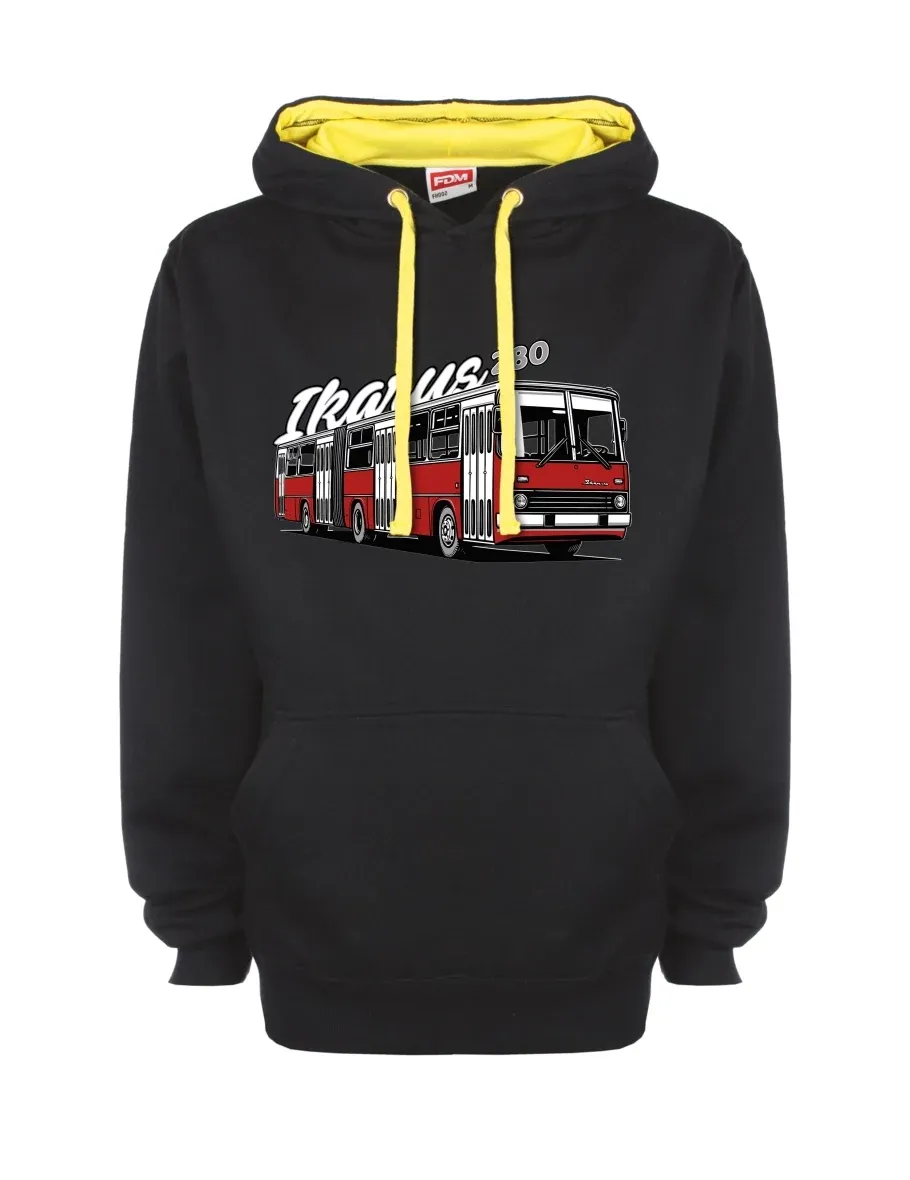 Žluto-černá mikina s Autobus Ikarus 280