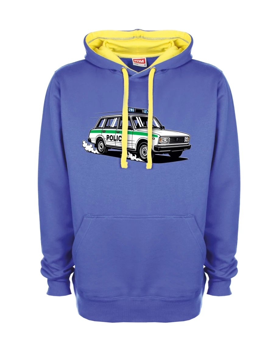 Žluto-modrá mikina Automobil VAZ 2104 POLICIE