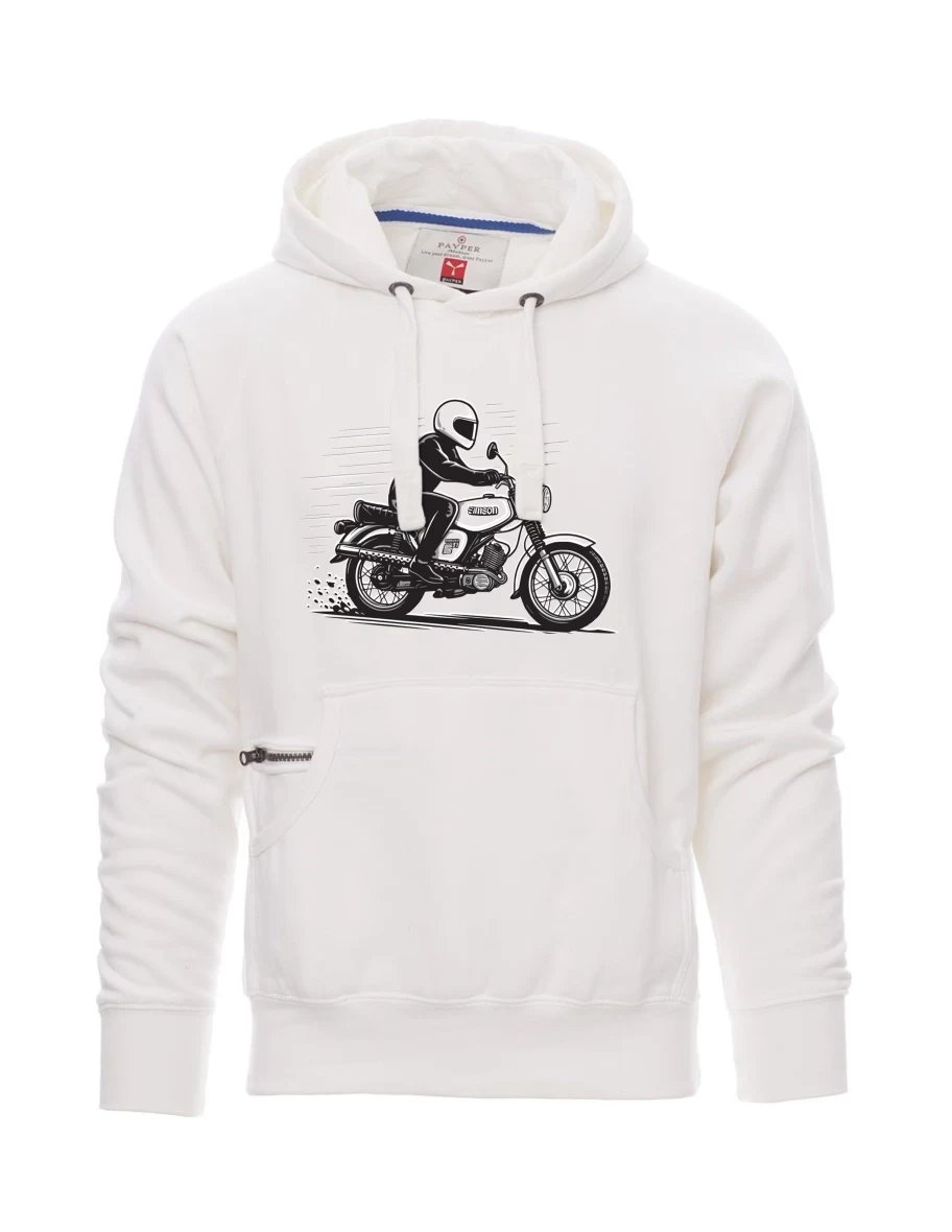 Bílá pánská mikina Motorka Enduro S51