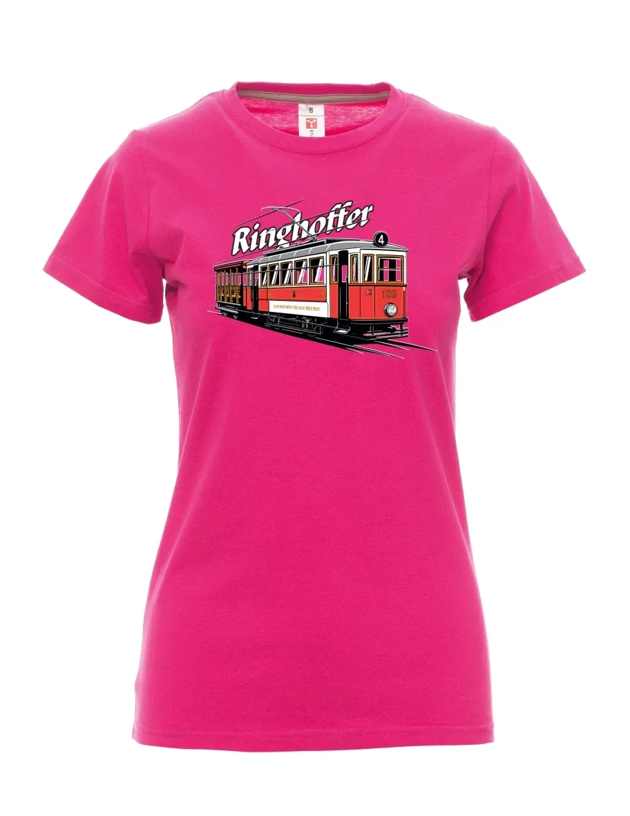 Růžové dámské tričko Električka Ringhoffer