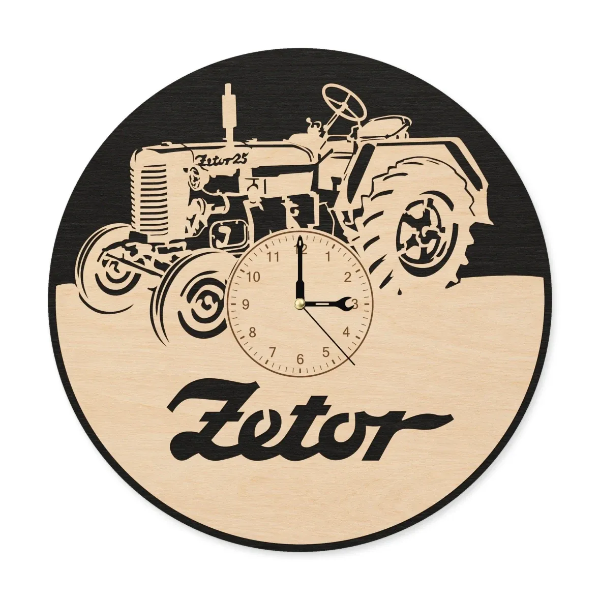 Drevené nástenné hodiny – Traktor 25