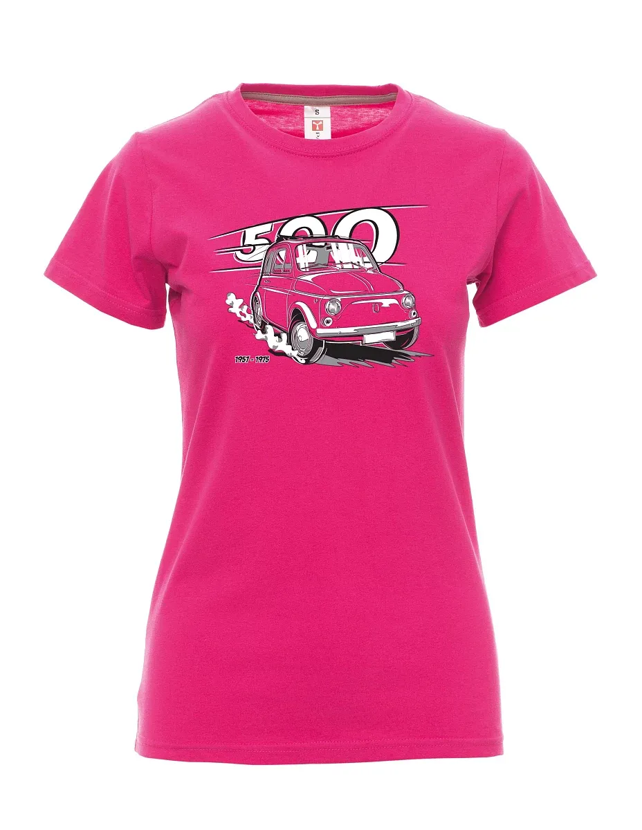 Růžové dámské tričko s veteránom 500