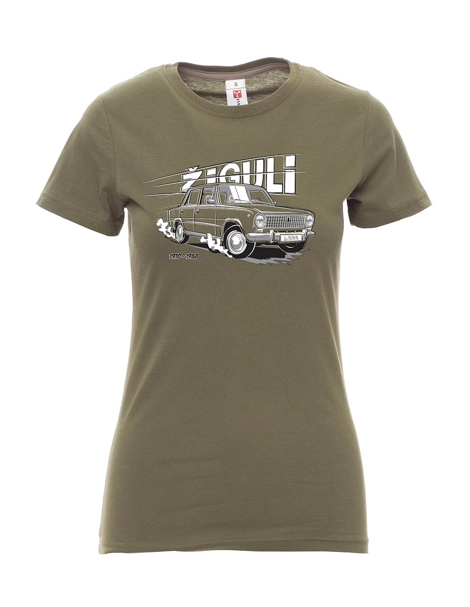 Khaki dámské tričko Lada-Žiguli