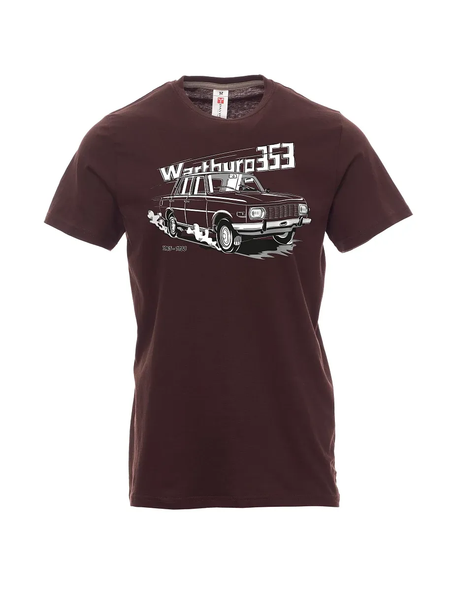 Tmavo hnedé pánské tričko Wartburg 353