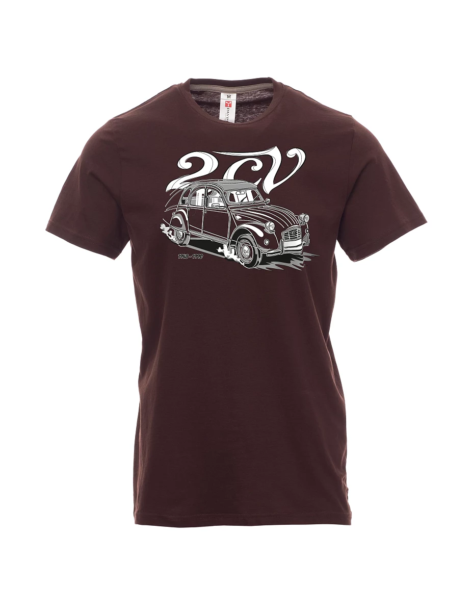 Tmavo hnedé pánské tričko 2CV