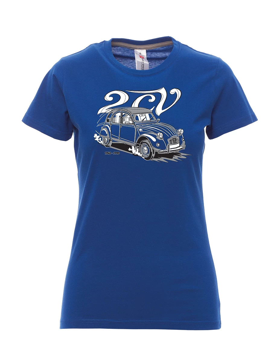 Královsky modré dámské tričko 2CV