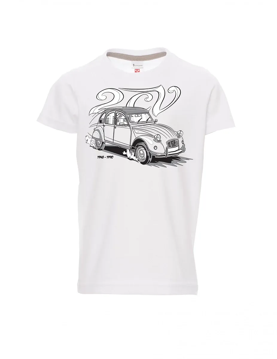 Bílé detské tričko 2CV